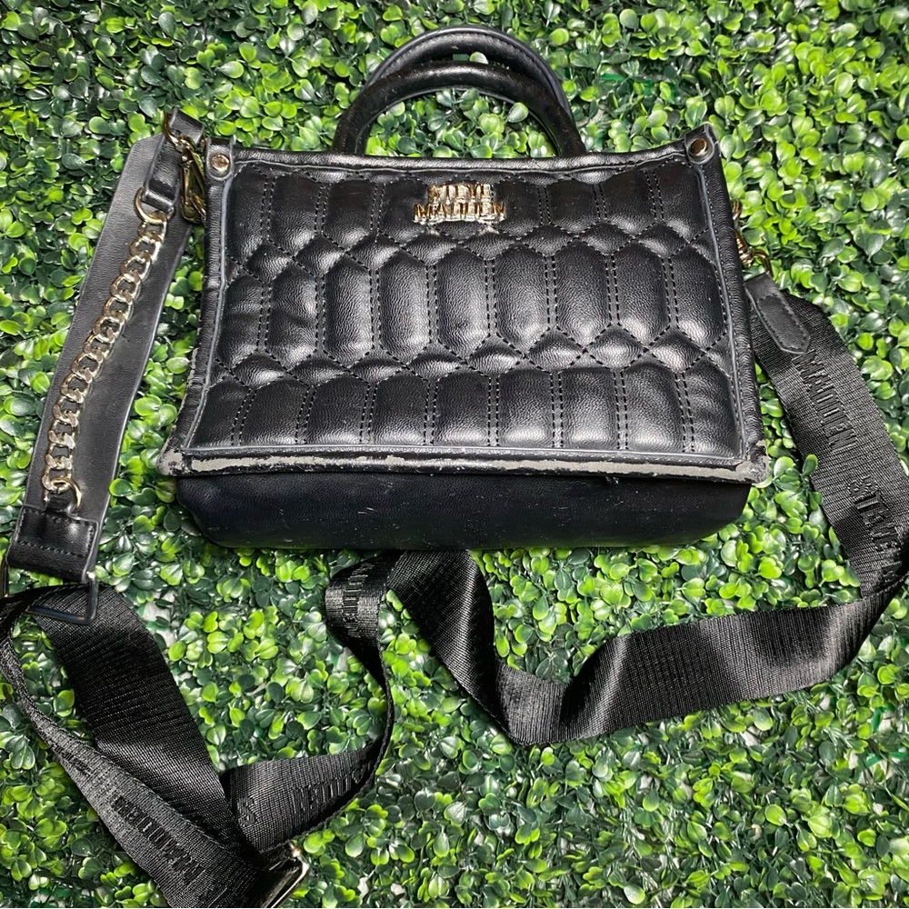 Steve Madden Black Quilted Women's Bag